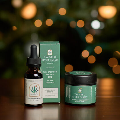 Twisted River Farms Chocolate Mind 2800mg CBD Oil and CBD Balm Gift Set.